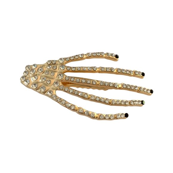 NOC C&C California Rhinestone Skeleton Hand Hair Clips Halloween Gothic … - Picture 5 of 9